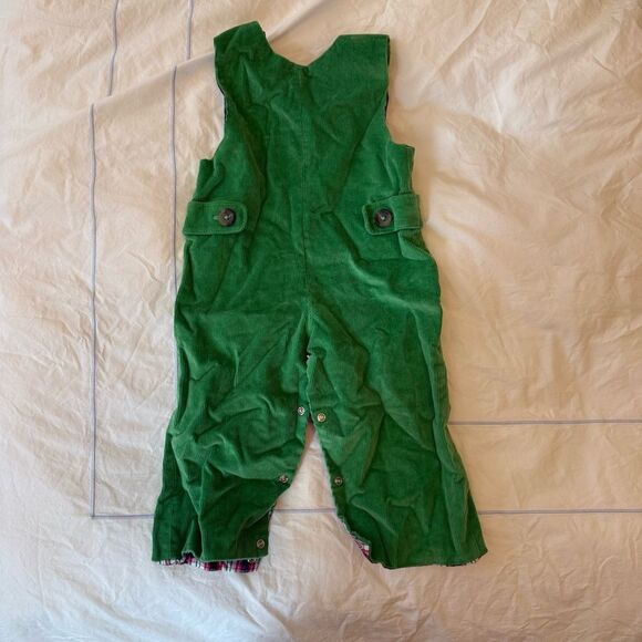 The Beaufort Bonnet Company Green Corduroy Overalls and Rugby Romper 6-12 month - Picture 7 of 7